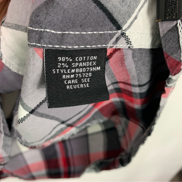 Buckle Black and Red Casual Button Down Shirt Y8 - Picture 6 of 6